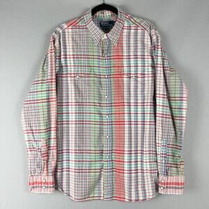 Vintage Polo Ralph Lauren Classic Western Shirt Mens XL Plaid Pearl Snap Cowboy